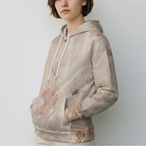 NEW Camo Hoodie Sweatshirt Size M pink Brown Orange